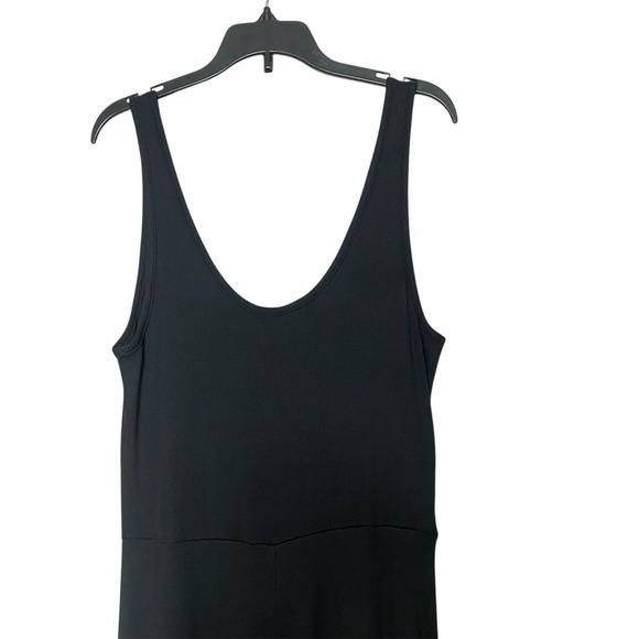 Marine Layer Black Lexi Rib Fit & Flare Midi Sleeveless Dress Women Sz M